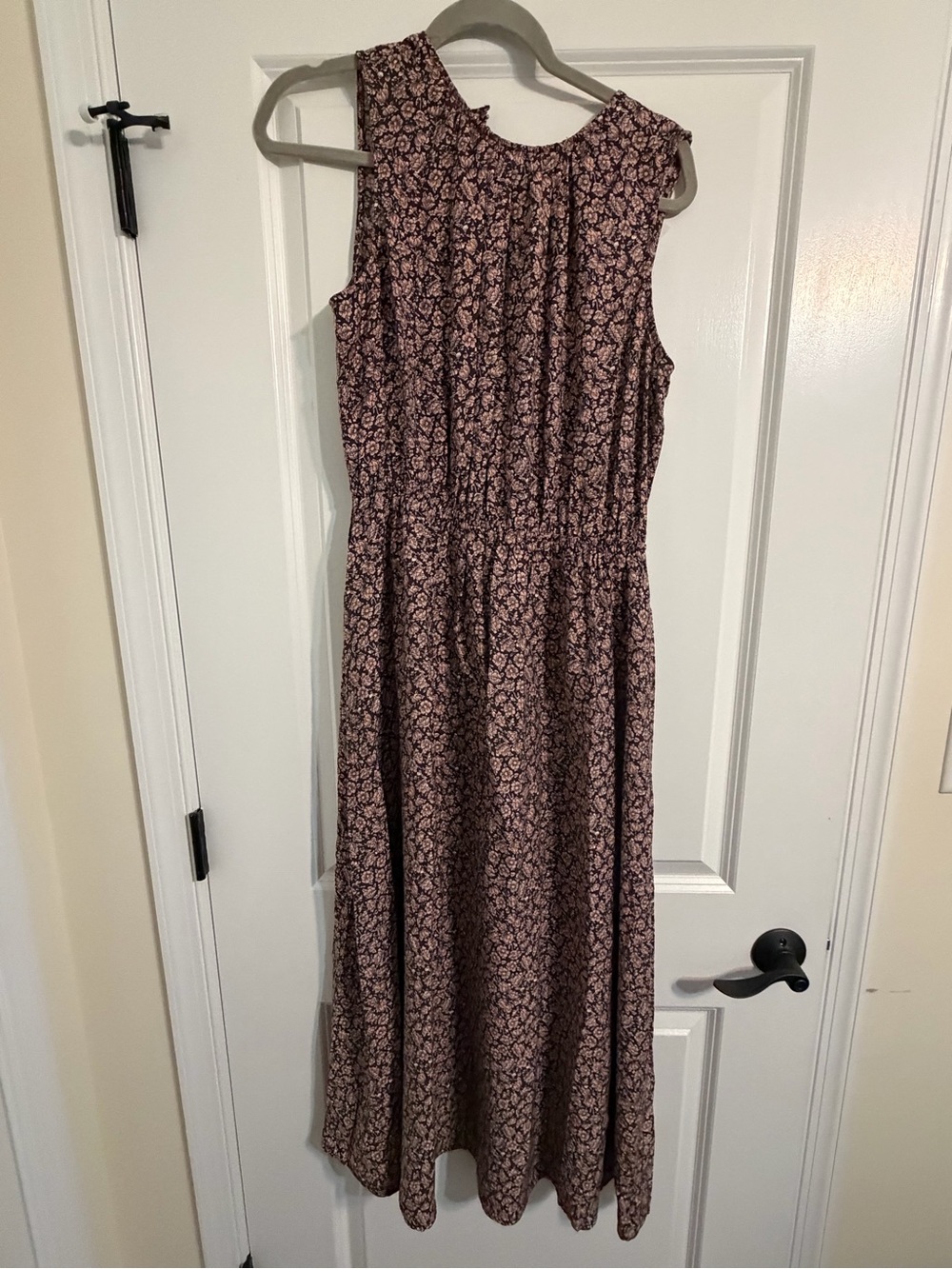 LOFT Mauve Floral Sleeveless Maxi Dress